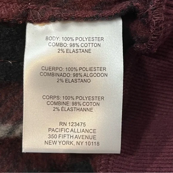 New Frye and Co. Oxblood Plaid 1/4 Zip Sweater Mens Size Medium Maroon Fleece - Picture 5 of 12